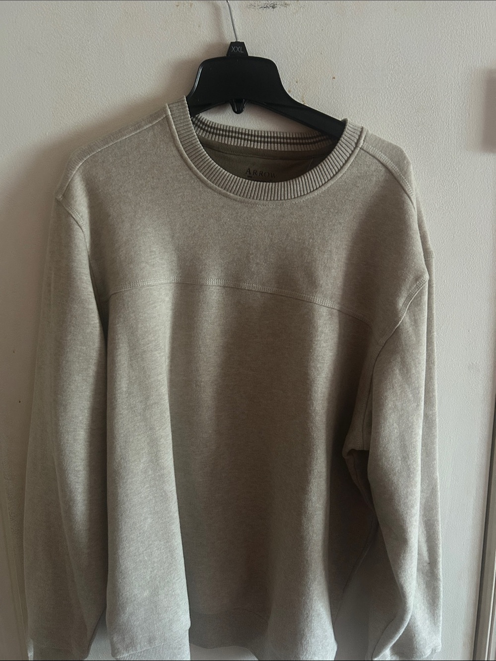 Arrow Men's Crewneck Sweater in Light Taupe